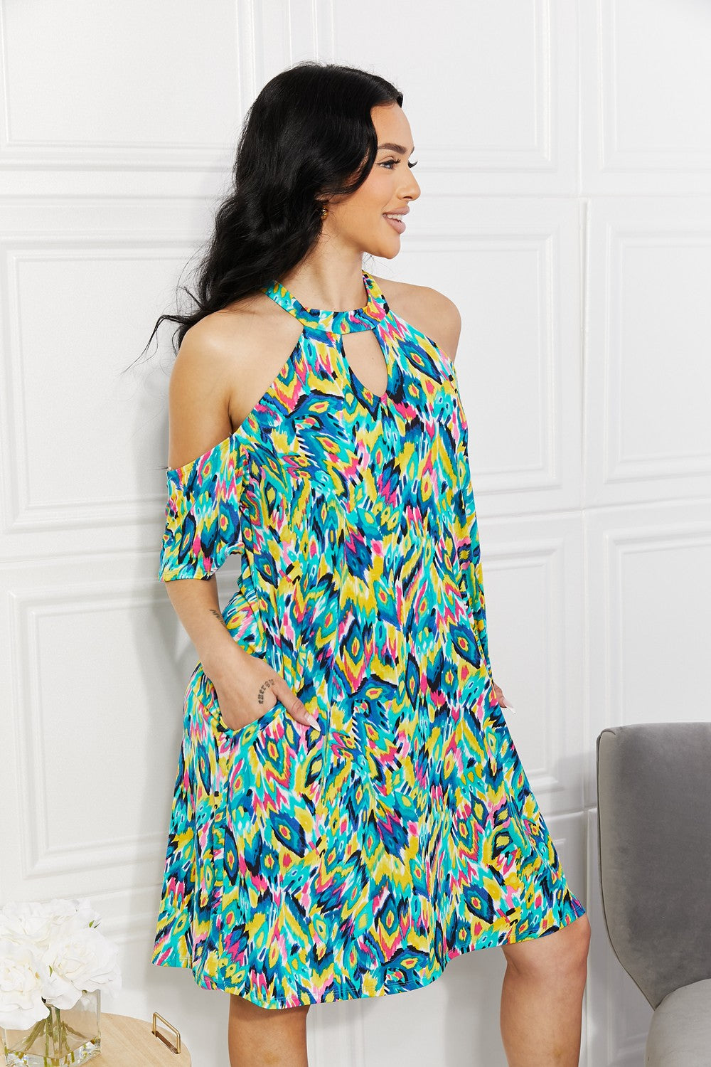 Full Size Perfect Paradise Printed Cold-Shoulder Dress - All Dresses - Dresses - 7 - 2024
