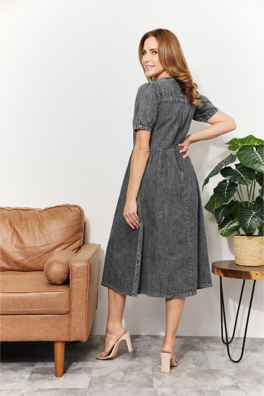 Full Size Washed Chambray Midi Dress - All Dresses - Dresses - 2 - 2024