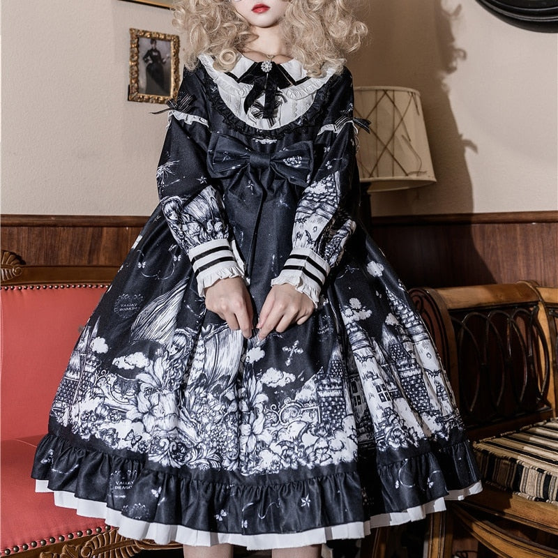 Girly Diablo Lolita Dress with Peter Pan Collar - Black / S / Nearest Warehouse - All Dresses - Dresses - 3 - 2024