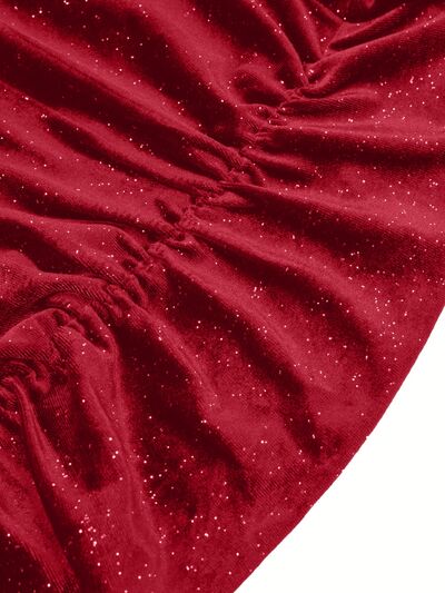 Glitter Ruched Cowl Neck Wrap Dress - All Dresses - Dresses - 12 - 2024