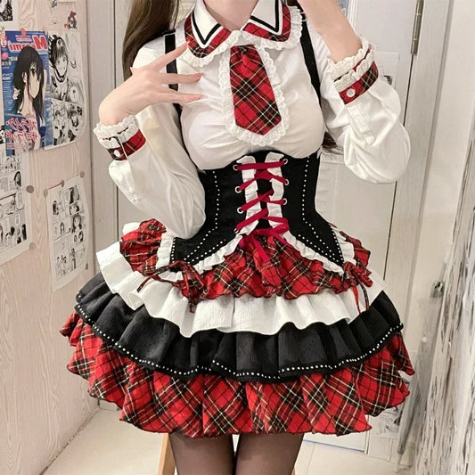 Gothic Victorian Lolita Dress Set - Red / S - All Dresses - Outfit Sets - 2 - 2024