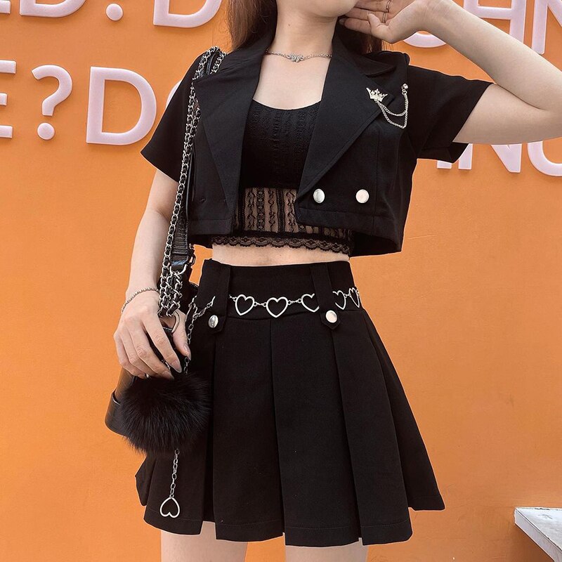 Harajuku Shirt & Skirt Set - Black / M - All Dresses - Clothing - 14 - 2024