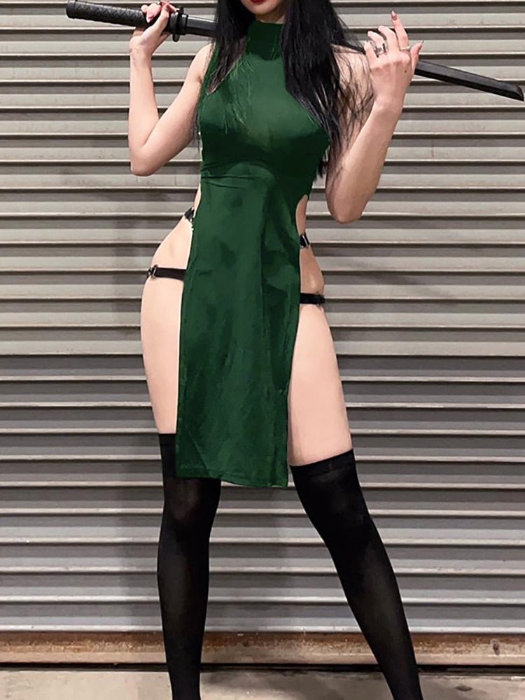 High Split Sexy Sleeveless Dress - Green / M - All Dresses - Clothing - 28 - 2024