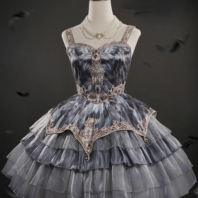Japanese Victorian Swan Dance Lolita Dress - Sleeveless Dress / S / Black - All Dresses - Dresses - 6 - 2024