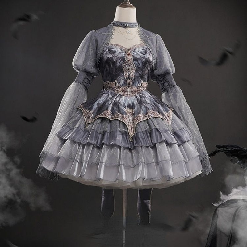 Japanese Victorian Swan Dance Lolita Dress - Top and Dress / S / Black - All Dresses - Dresses - 1 - 2024
