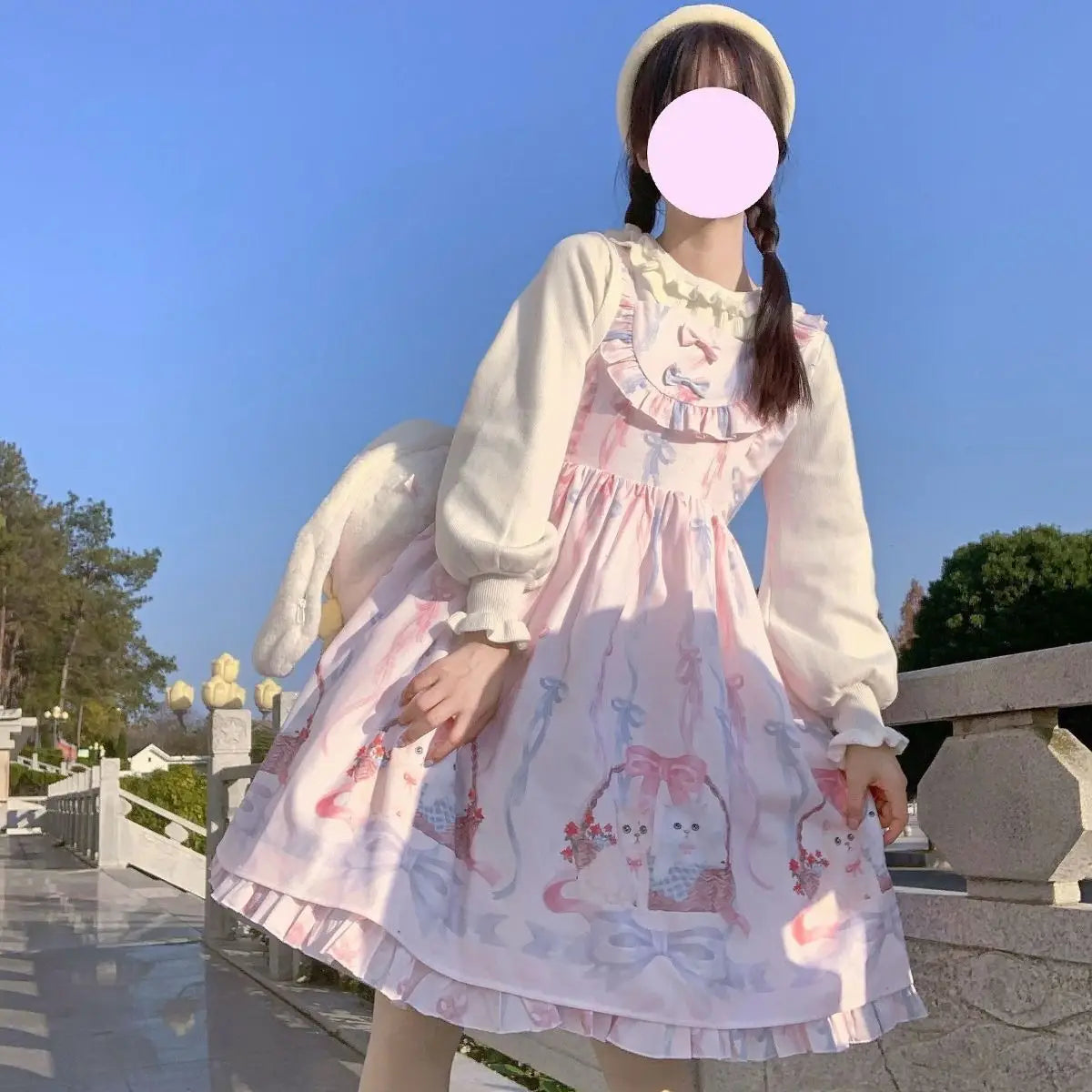 JSK Kawaii Lolita Dress - Cute Cats Tea Party - Light Blue / One Size / CHINA - All Dresses - Dresses - 18 - 2024
