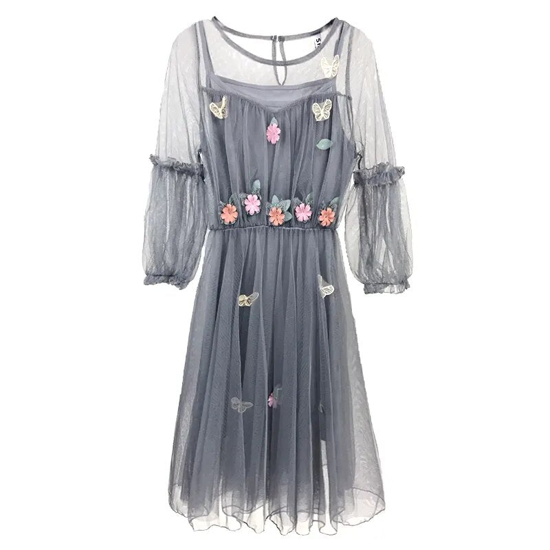 Kawaii Floral Lace Summer Dress Set - All Dresses - Dresses - 3 - 2024