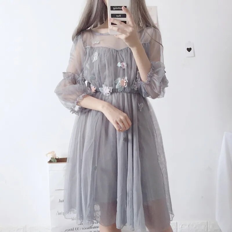 Kawaii Floral Lace Summer Dress Set - All Dresses - Dresses - 2 - 2024