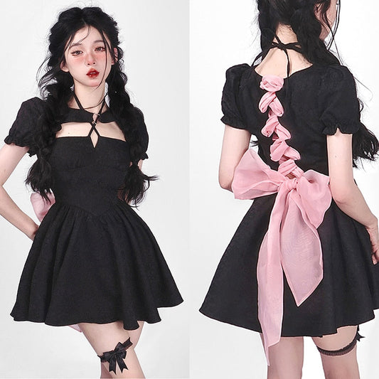Kawaii Gothic Bow Dress - All Dresses - Clothing - 1 - 2024
