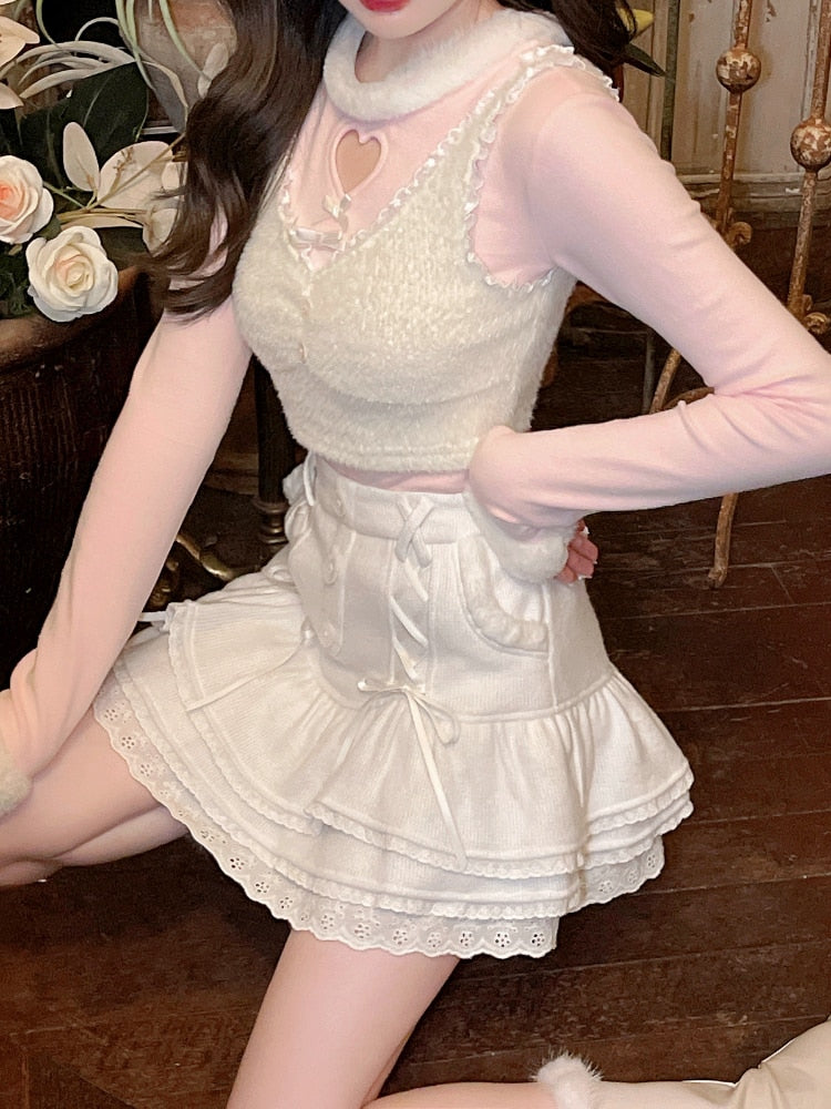 Kawaii Lace Mini Set - All Dresses - Shirts & Tops - 4 - 2024