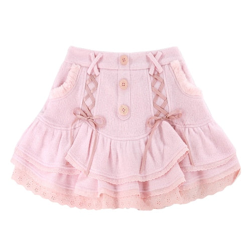 Kawaii Lace Mini Set - Only Pink Skirt / M - All Dresses - Shirts & Tops - 9 - 2024