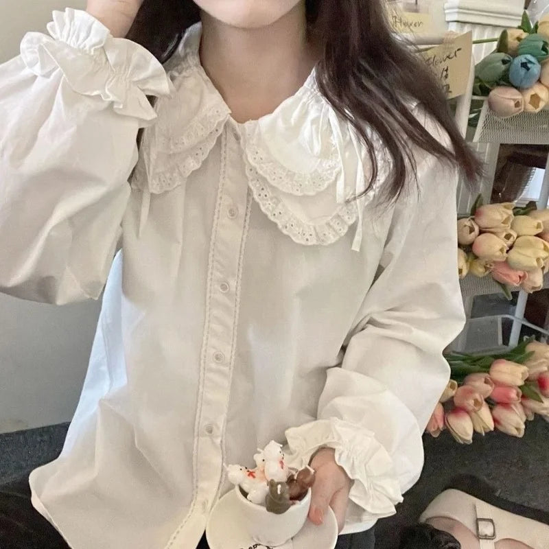 Kawaii Lolita Ruffle Knit Sweater Vest - Japanese Bow Cardigan - Only Blouse / S / CHINA - All Dresses - Shirts & Tops