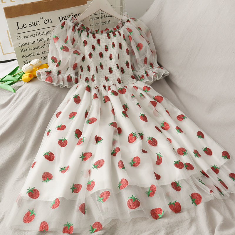 Kawaii Strawberry Dress - White / M - All Dresses - Dresses - 15 - 2024