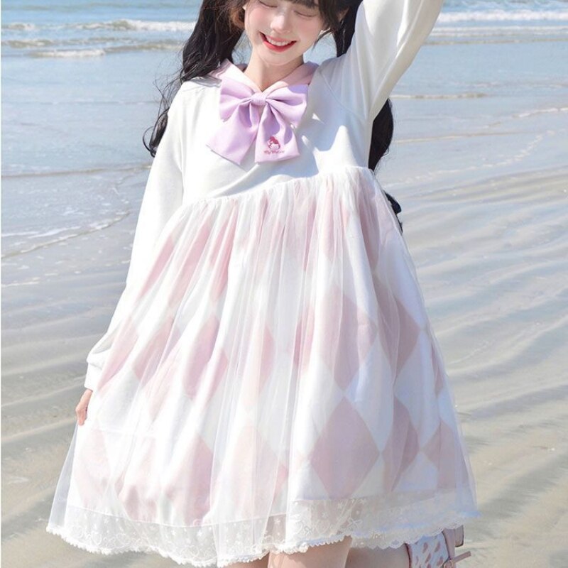 Kawaii Sweet Bow Lace Princess Dresses - White / L - All Dresses - Shirts & Tops - 6 - 2024