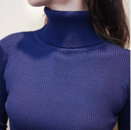 Knitted Turtleneck Dress - Blue / Free - All Dresses - Shirts & Tops - 13 - 2024