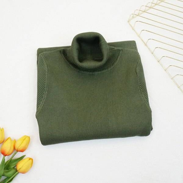 Knitted Turtleneck Dress - Green / Free - All Dresses - Shirts & Tops - 16 - 2024