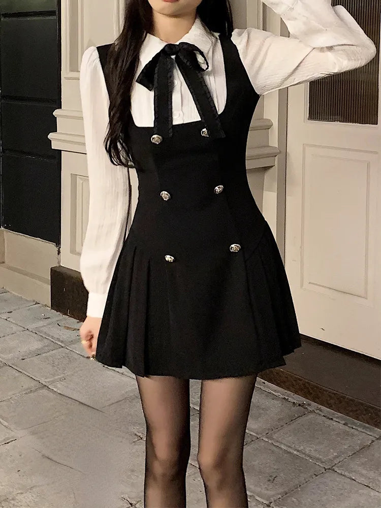 Korean Fashion Autumn Mini Dress - Black / S - All Dresses - Dresses - 1 - 2024