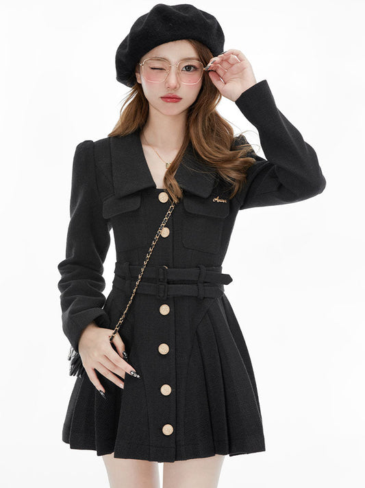 Korean Pleated Dress Coat - Black / M - All Dresses - Shirts & Tops - 5 - 2024