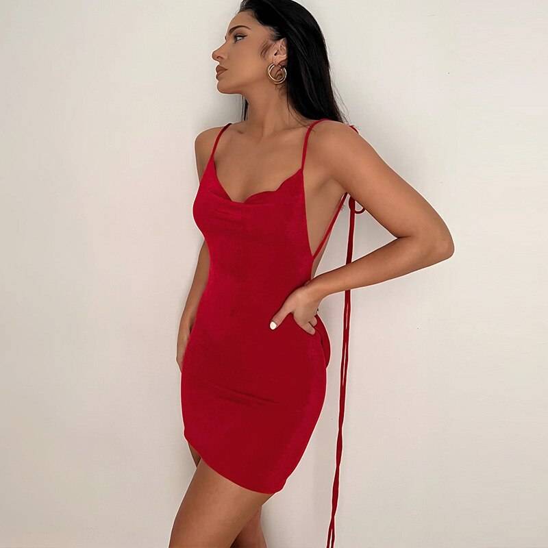 Lace Up Backless Dress - All Dresses - Dresses - 38 - 2024