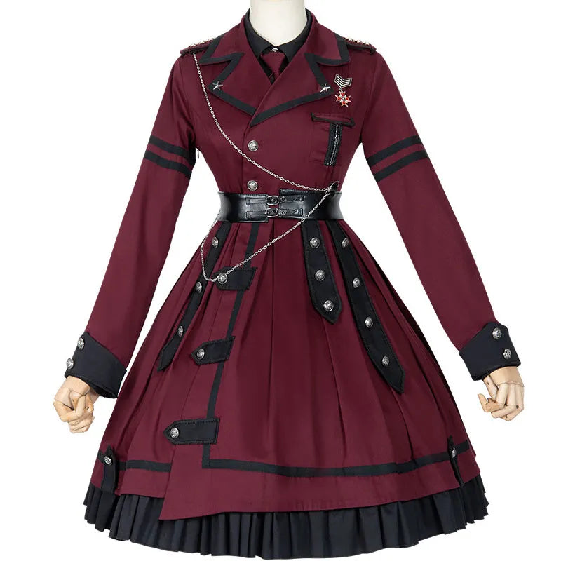 The Last Battle ~ Gothic Long Sleeve Lolita Dress - Red / S - All Dresses - Clothing - 1 - 2024