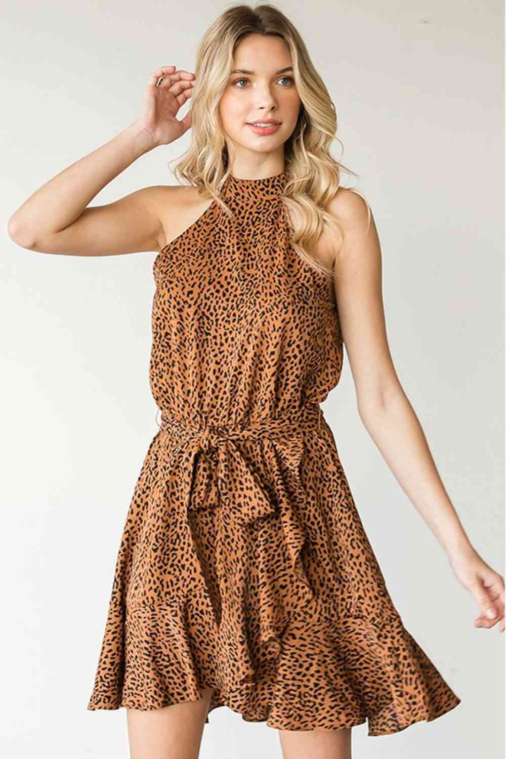 Leopard Belted Sleeveless Dress - All Dresses - Dresses - 3 - 2024