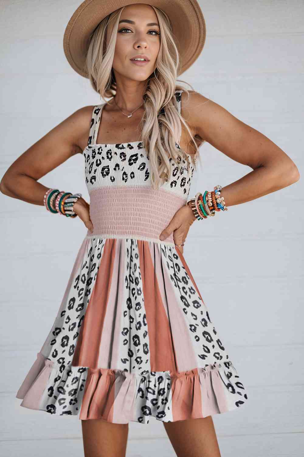 Leopard Color Block Sleeveless Dress - Multicolor / S - All Dresses - Dresses - 1 - 2024
