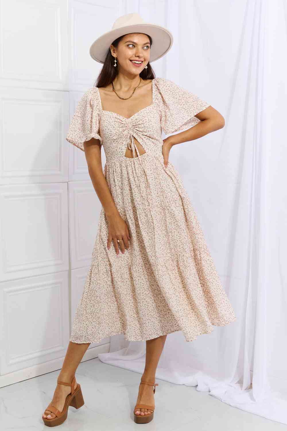 Let It Grow Full Size Floral Tiered Ruffle Midi Dress - Floral / S - All Dresses - Dresses - 1 - 2024