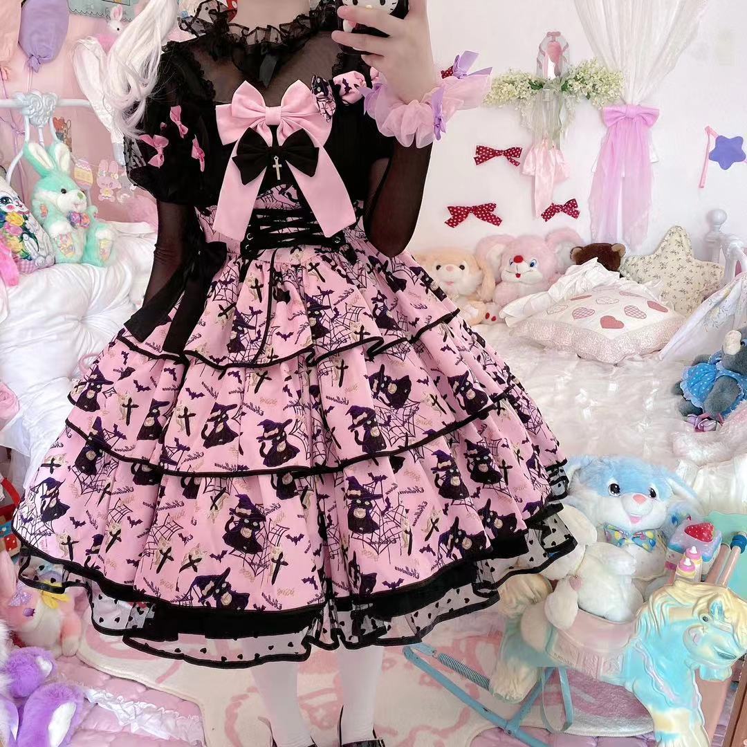 Lolita Cat Three-stage Princess Dress - Pink / L - All Dresses - Clothing - 7 - 2024