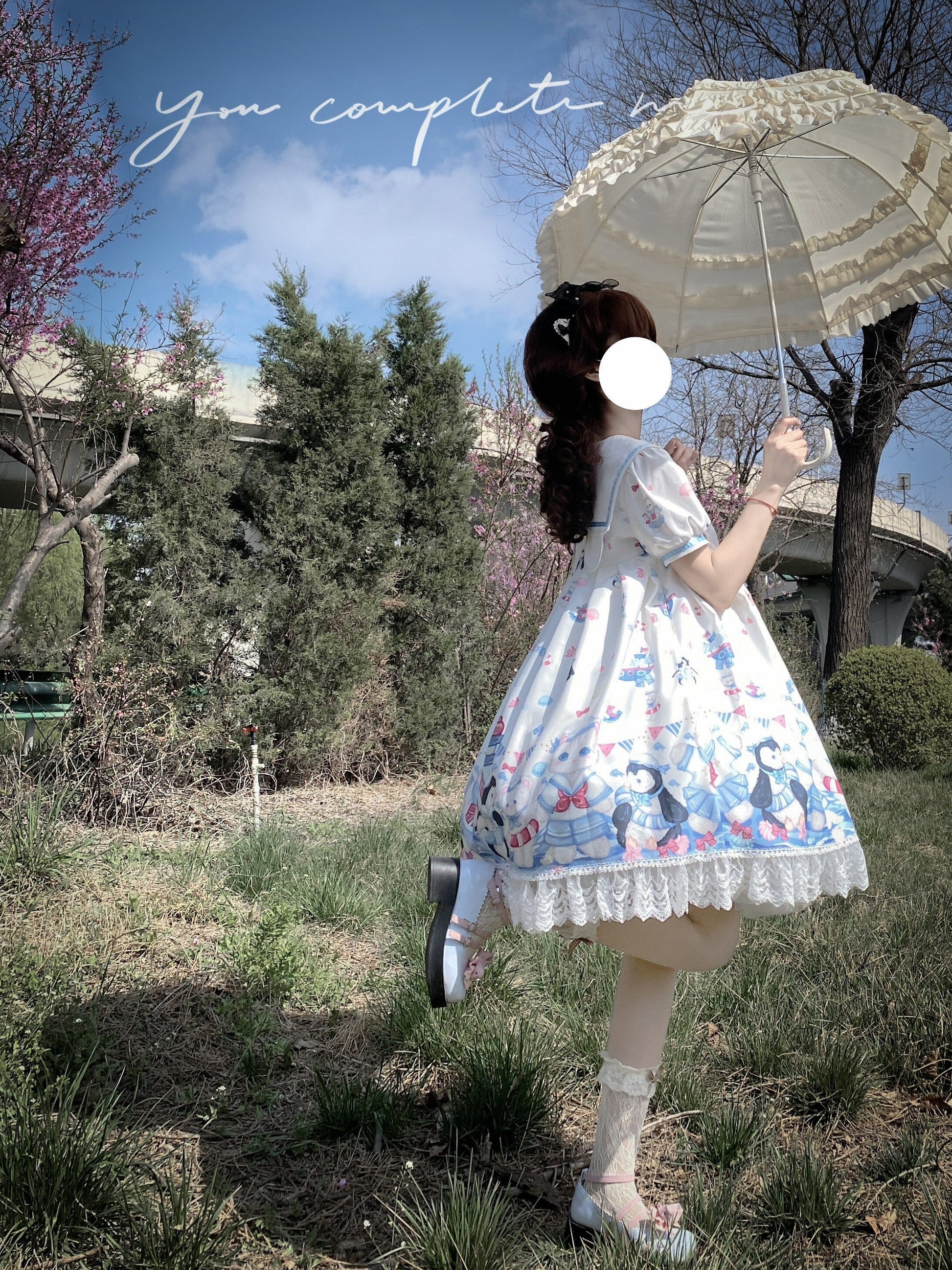Lolita Dress With Cute Cat and Penguin Print - All Dresses - Clothing - 1 - 2024