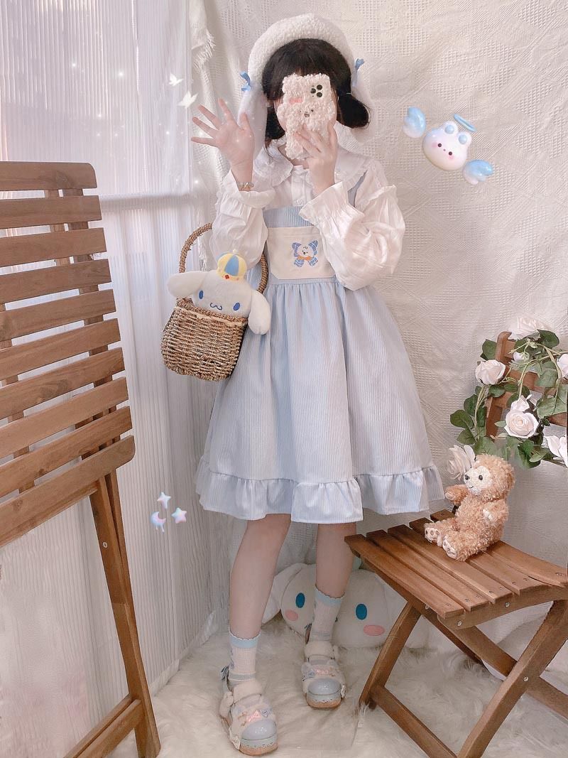 Lolita Dress With Puppy Bowknot - Blue - All Dresses - Baby & Toddler Clothing - 6 - 2024