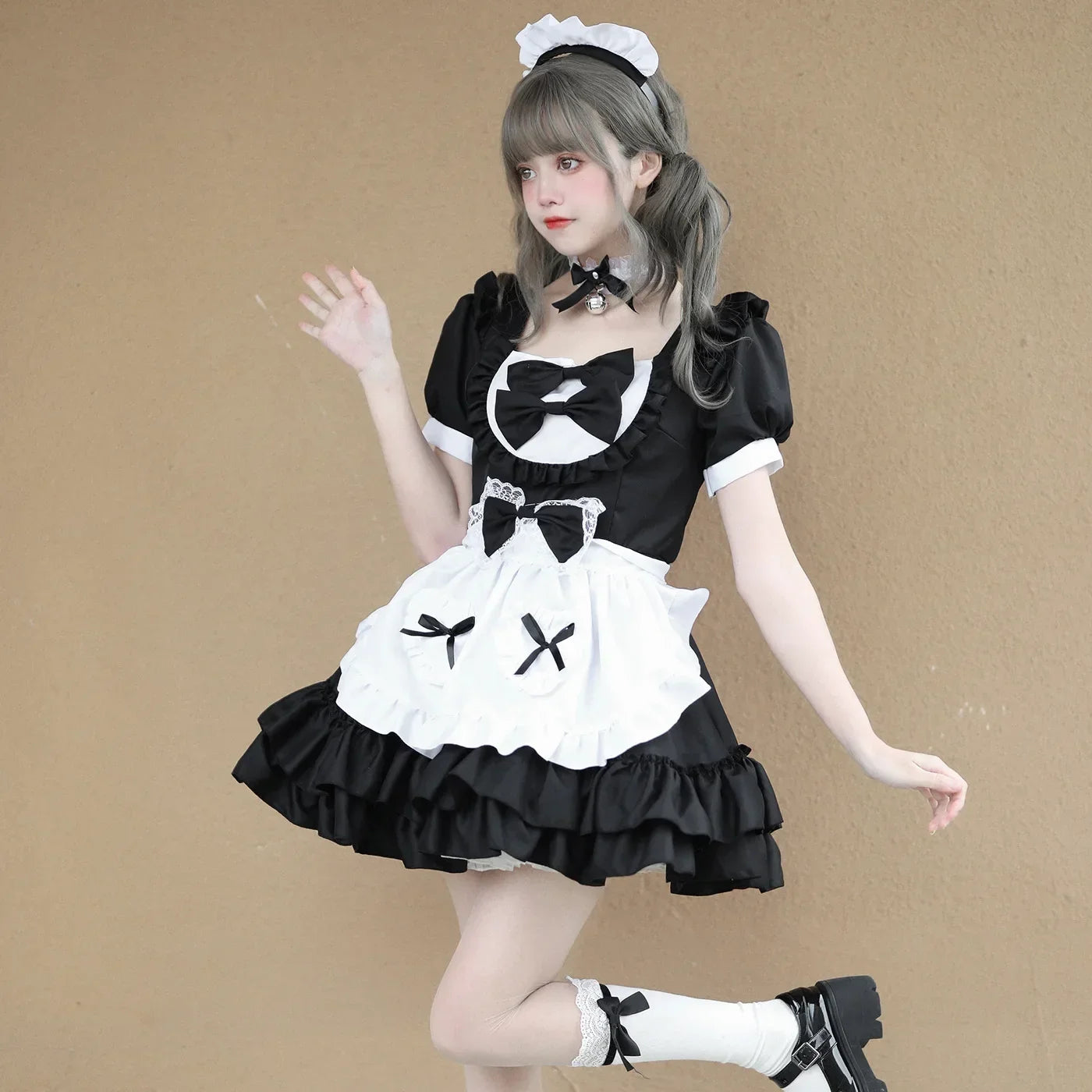 Lolita Pink Maid Dress - Sweet Japanese JSK - Black / S - All Dresses - Dresses - 7 - 2024