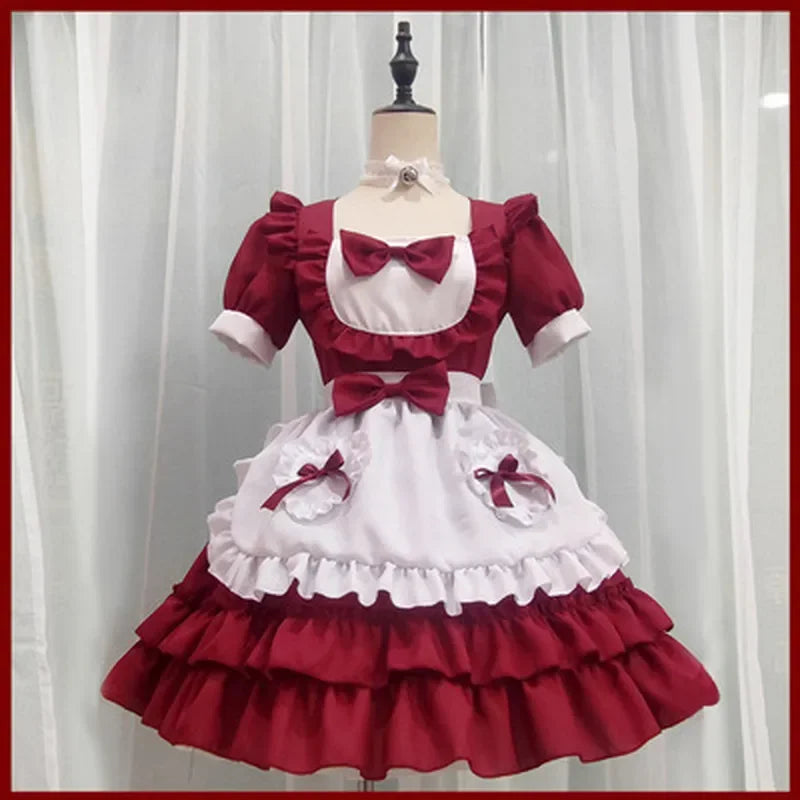 Lolita Pink Maid Dress - Sweet Japanese JSK - Red / S - All Dresses - Dresses - 3 - 2024