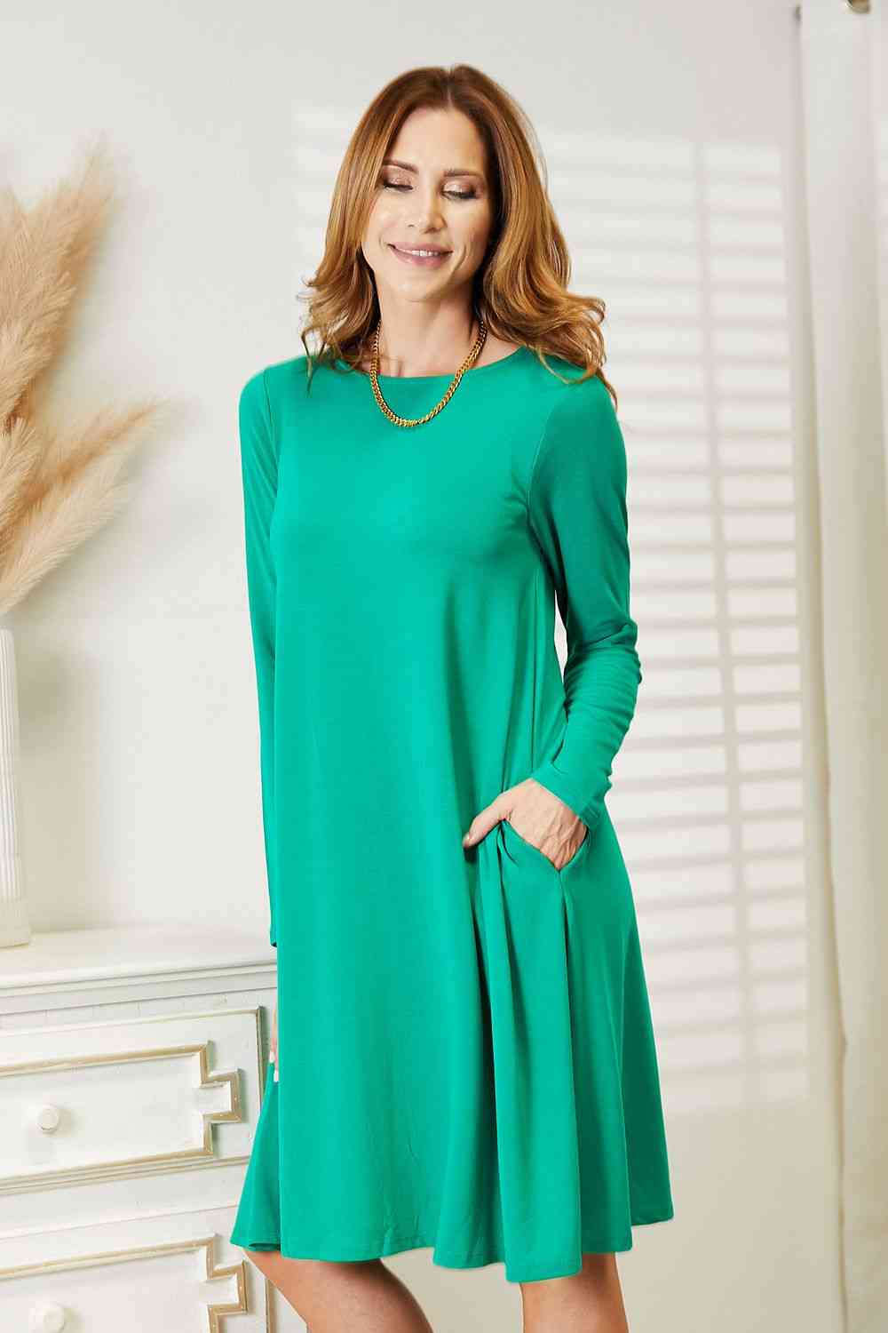 Long Sleeve Flare Dress with Pockets - All Dresses - Dresses - 7 - 2024