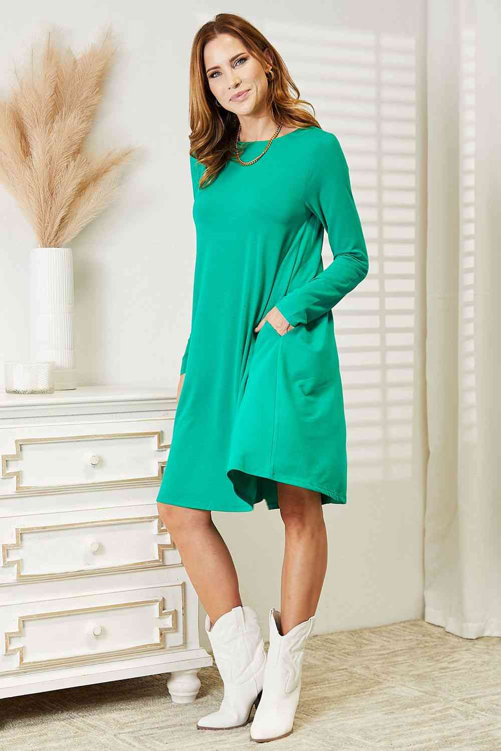 Long Sleeve Flare Dress with Pockets - All Dresses - Dresses - 11 - 2024