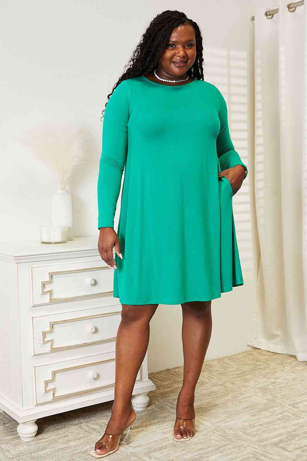 Long Sleeve Flare Dress with Pockets - All Dresses - Dresses - 4 - 2024