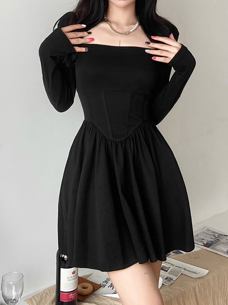 Long Sleeve Grunge A-line Dress - All Dresses - Cosmetics - 3 - 2024