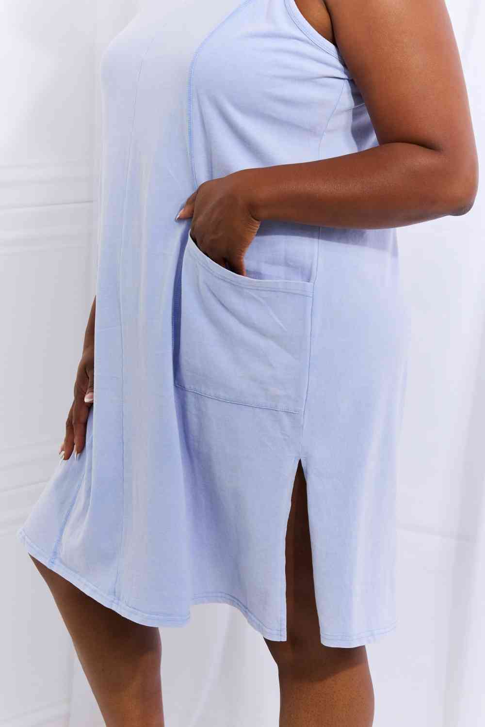Look Good Feel Good Full Size Washed Sleeveless Casual Dress in Periwinkle - All Dresses - Dresses - 5 - 2024