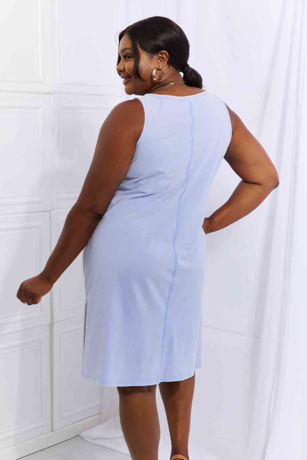 Look Good Feel Good Full Size Washed Sleeveless Casual Dress in Periwinkle - All Dresses - Dresses - 2 - 2024