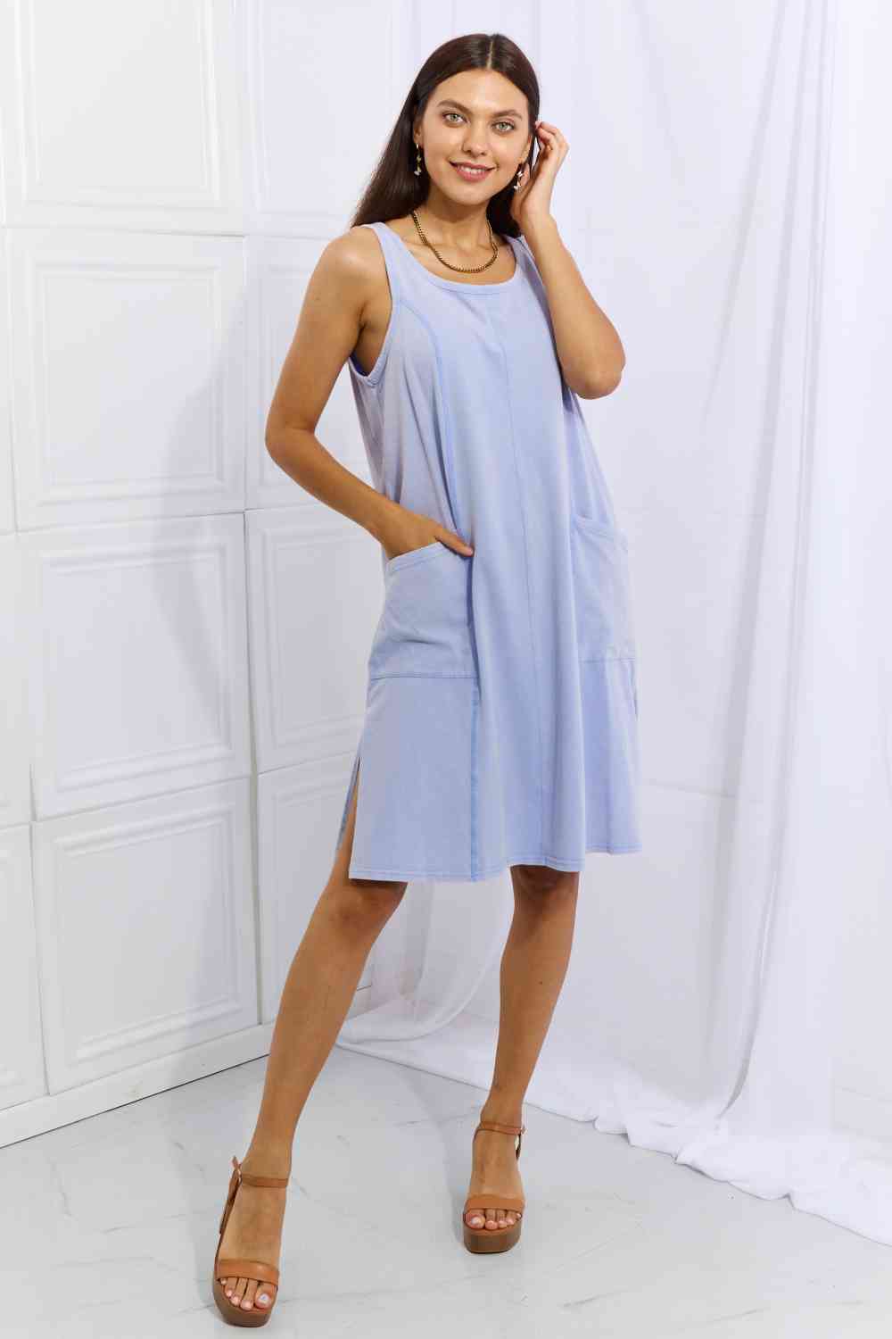 Look Good Feel Good Full Size Washed Sleeveless Casual Dress in Periwinkle - All Dresses - Dresses - 9 - 2024
