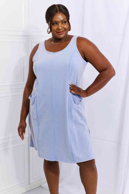 Look Good Feel Good Full Size Washed Sleeveless Casual Dress in Periwinkle - Periwinkle / S - All Dresses - Dresses - 1