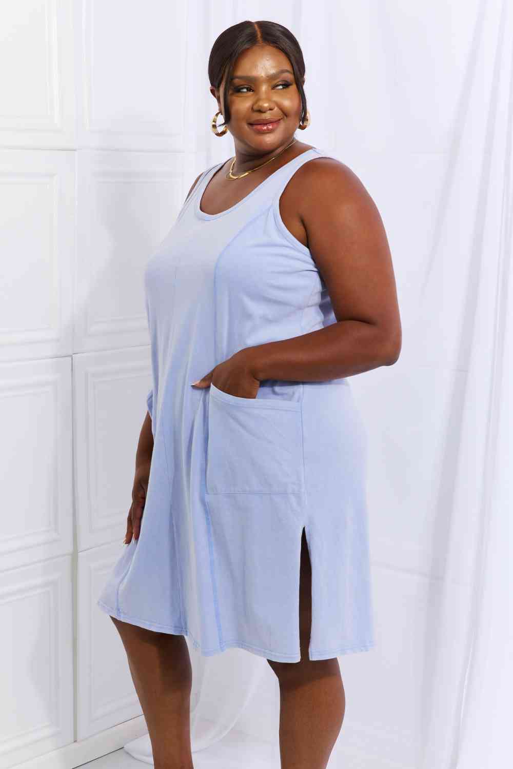 Look Good Feel Good Full Size Washed Sleeveless Casual Dress in Periwinkle - All Dresses - Dresses - 3 - 2024