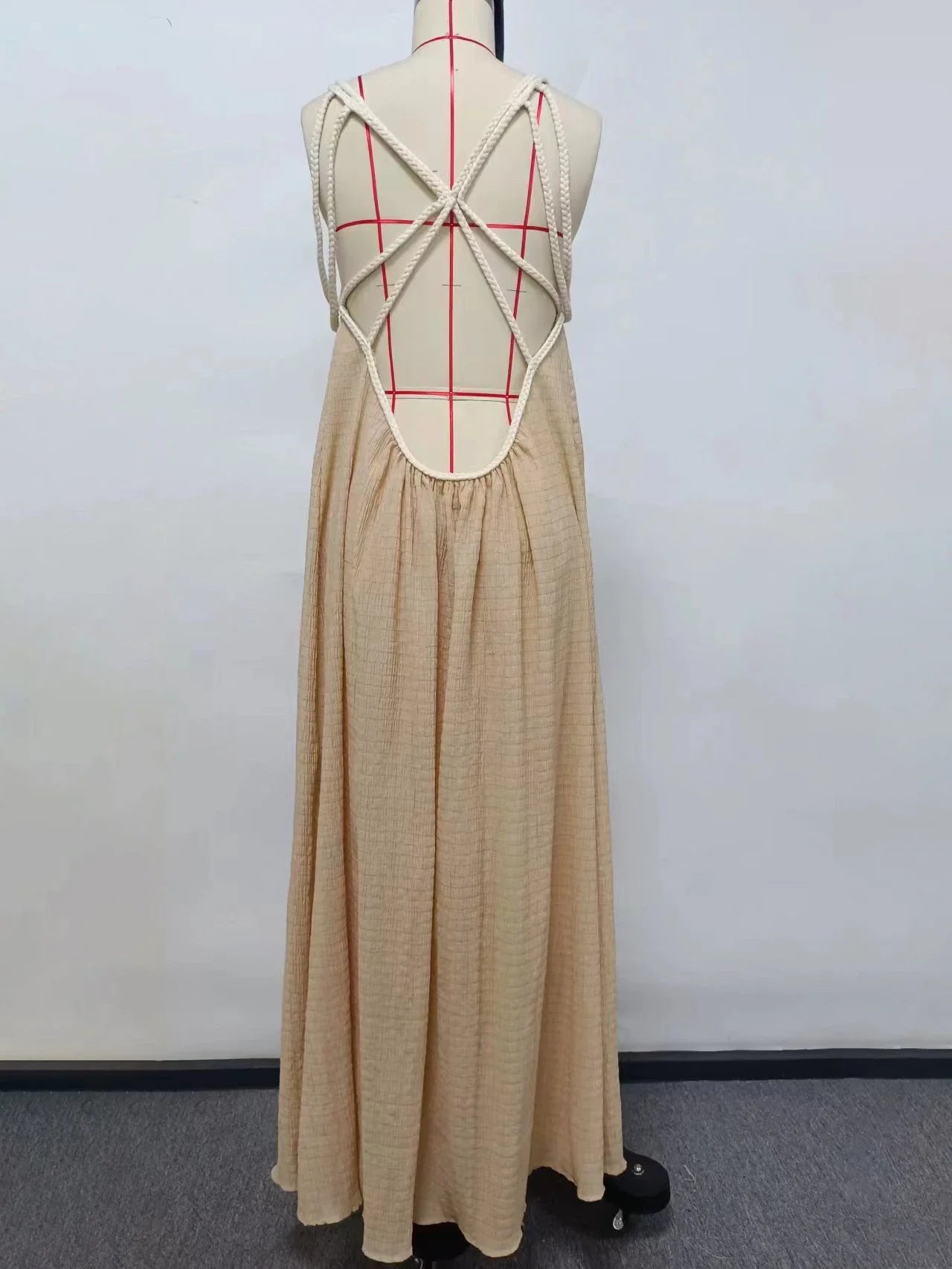 Loose Sleeveless Maxi Beach Dress: Off-Shoulder Crochet Cut-Out Design - All Dresses - Dresses - 8 - 2024