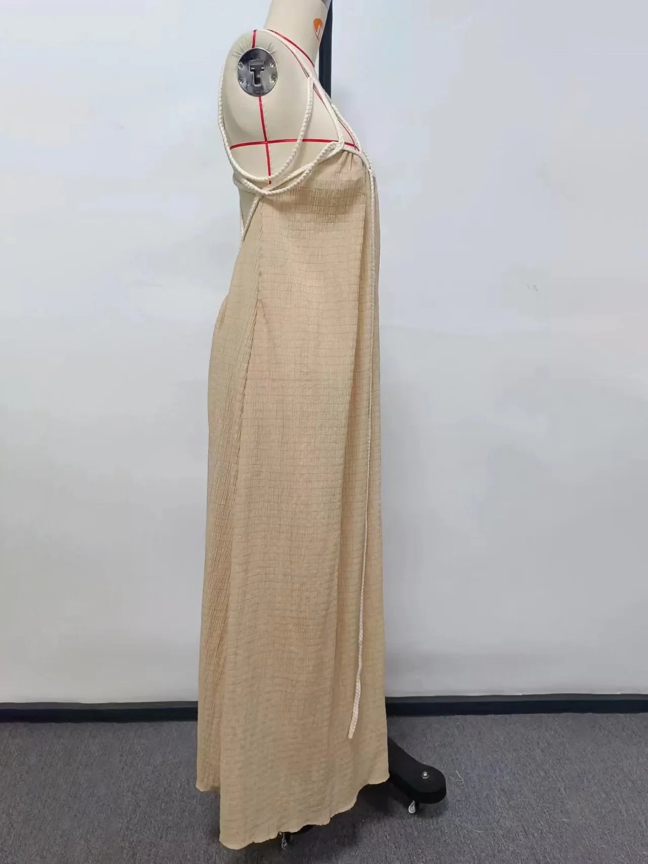 Loose Sleeveless Maxi Beach Dress: Off-Shoulder Crochet Cut-Out Design - All Dresses - Dresses - 7 - 2024