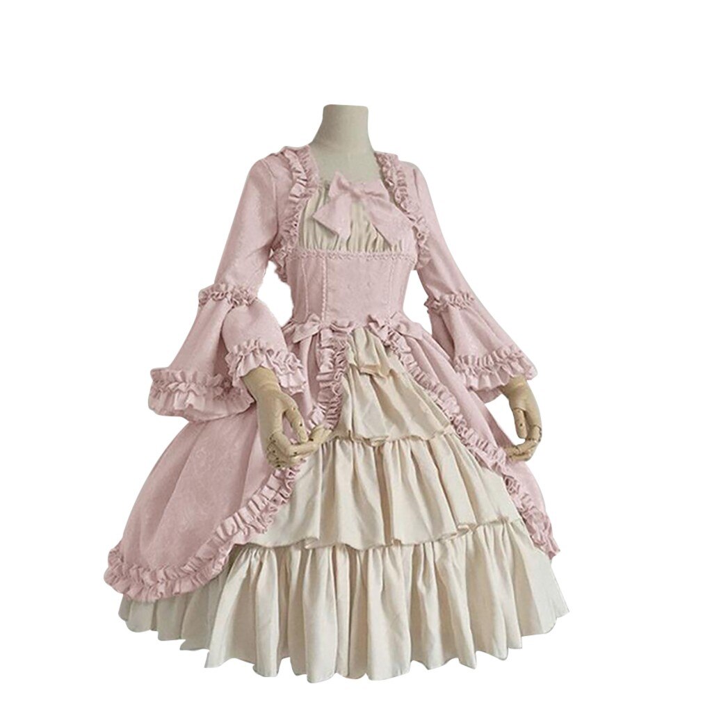Medieval Court Gothic Lolita Dress with Square Neck - Pink / S / China - All Dresses - Dresses - 9 - 2024
