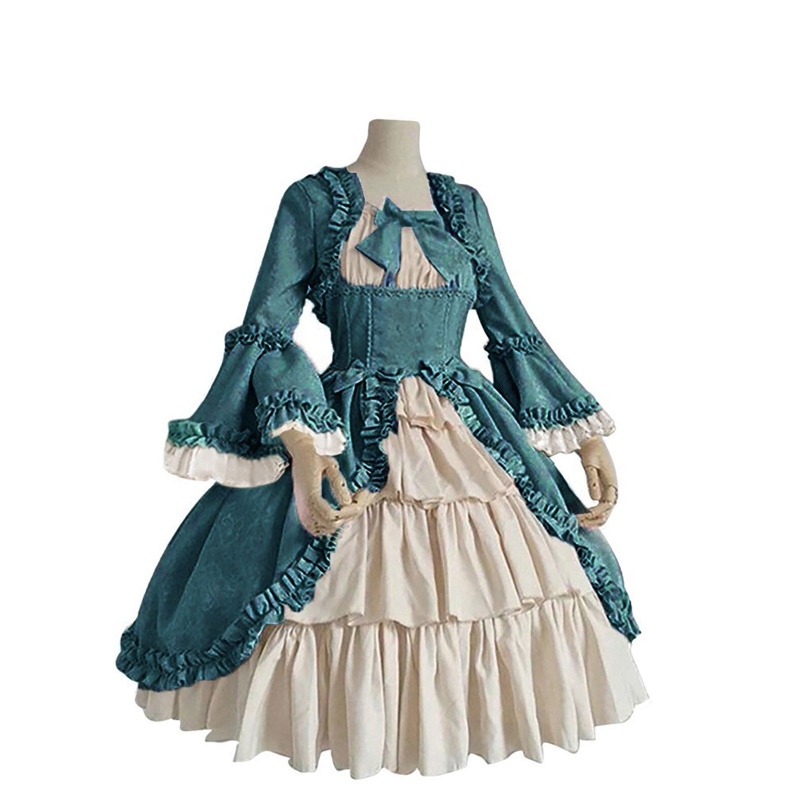 Medieval Court Gothic Lolita Dress with Square Neck - Blue / S / China - All Dresses - Dresses - 8 - 2024