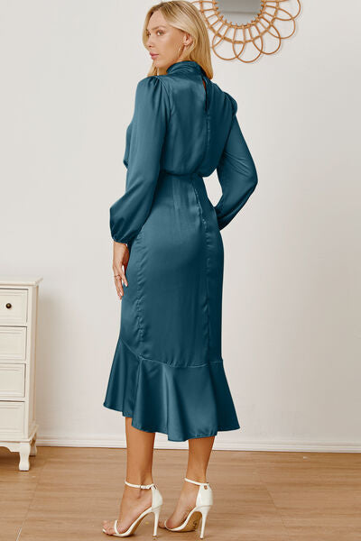 Mock Neck Ruffled Asymmetrical Dress - All Dresses - Dresses - 17 - 2024