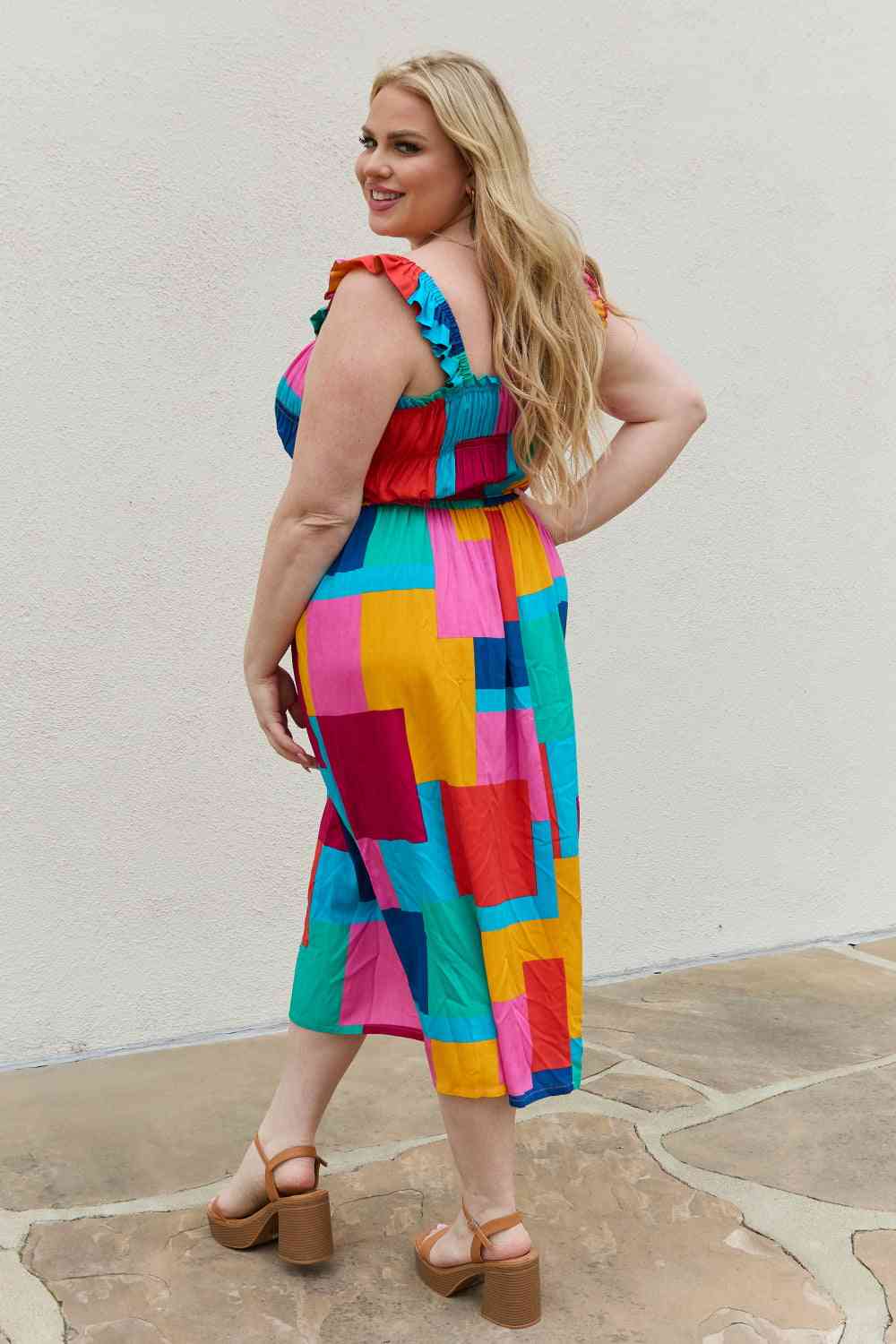 Multicolored Square Print Summer Dress - All Dresses - Dresses - 2 - 2024