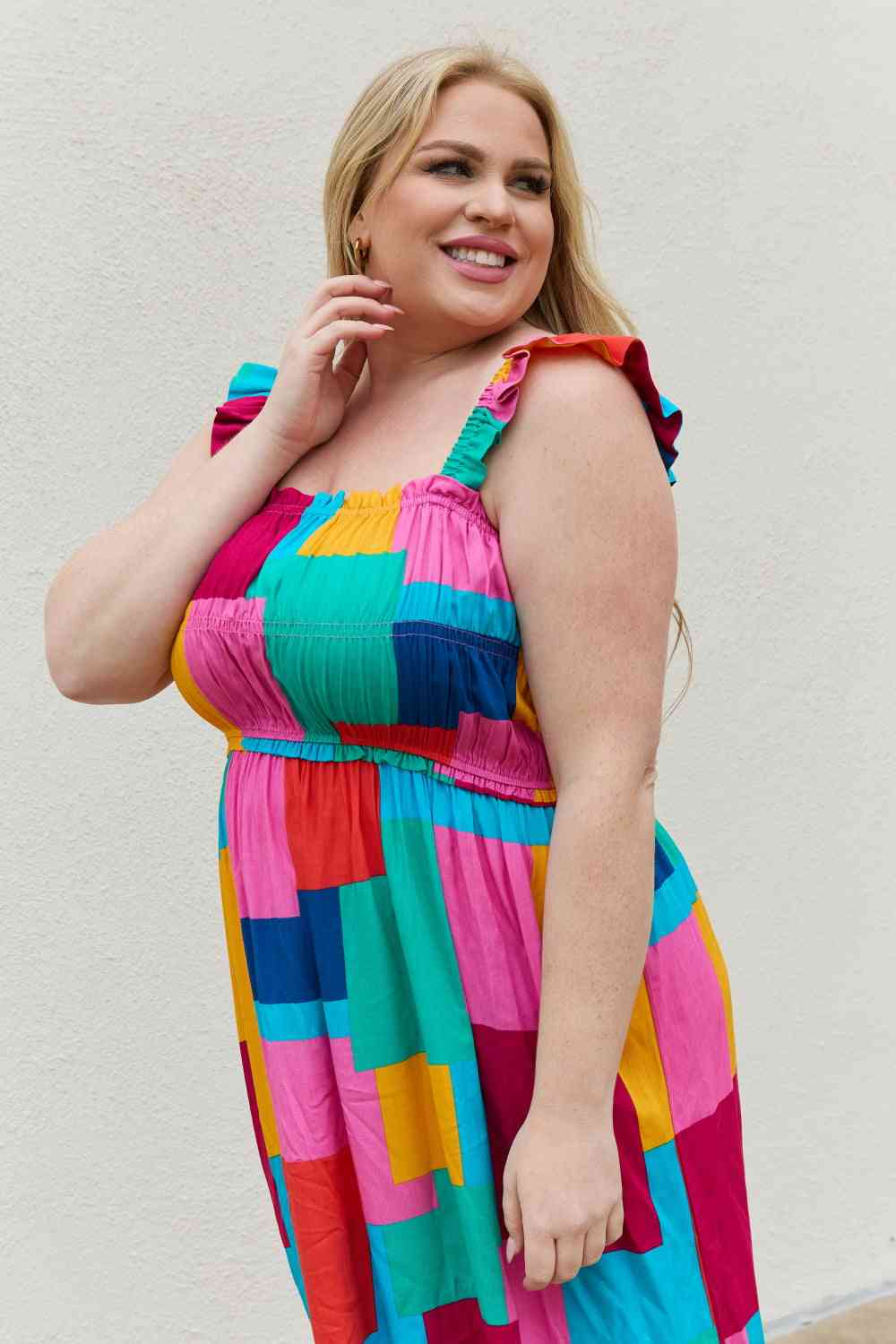 Multicolored Square Print Summer Dress - All Dresses - Dresses - 6 - 2024