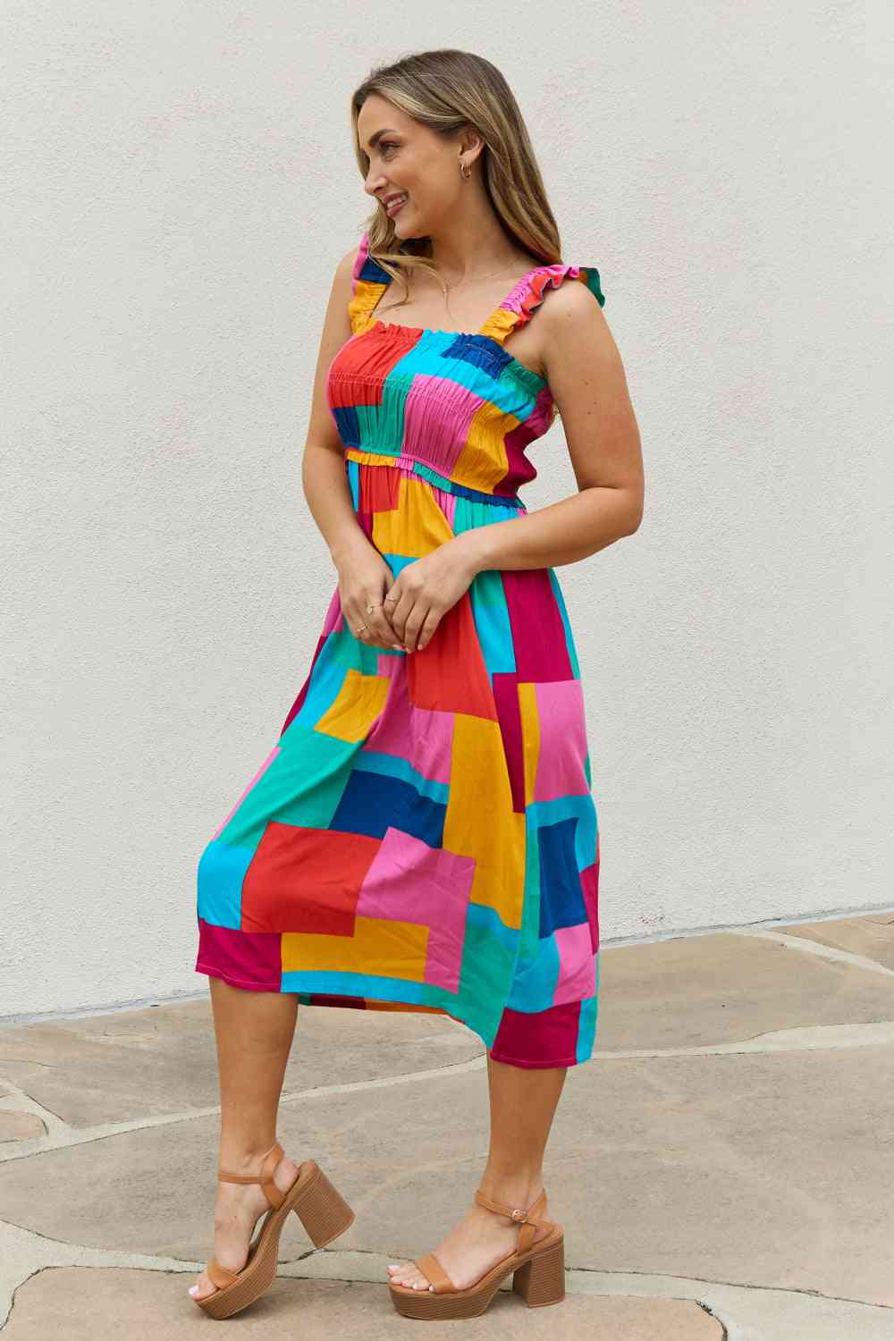 Multicolored Square Print Summer Dress - All Dresses - Dresses - 9 - 2024