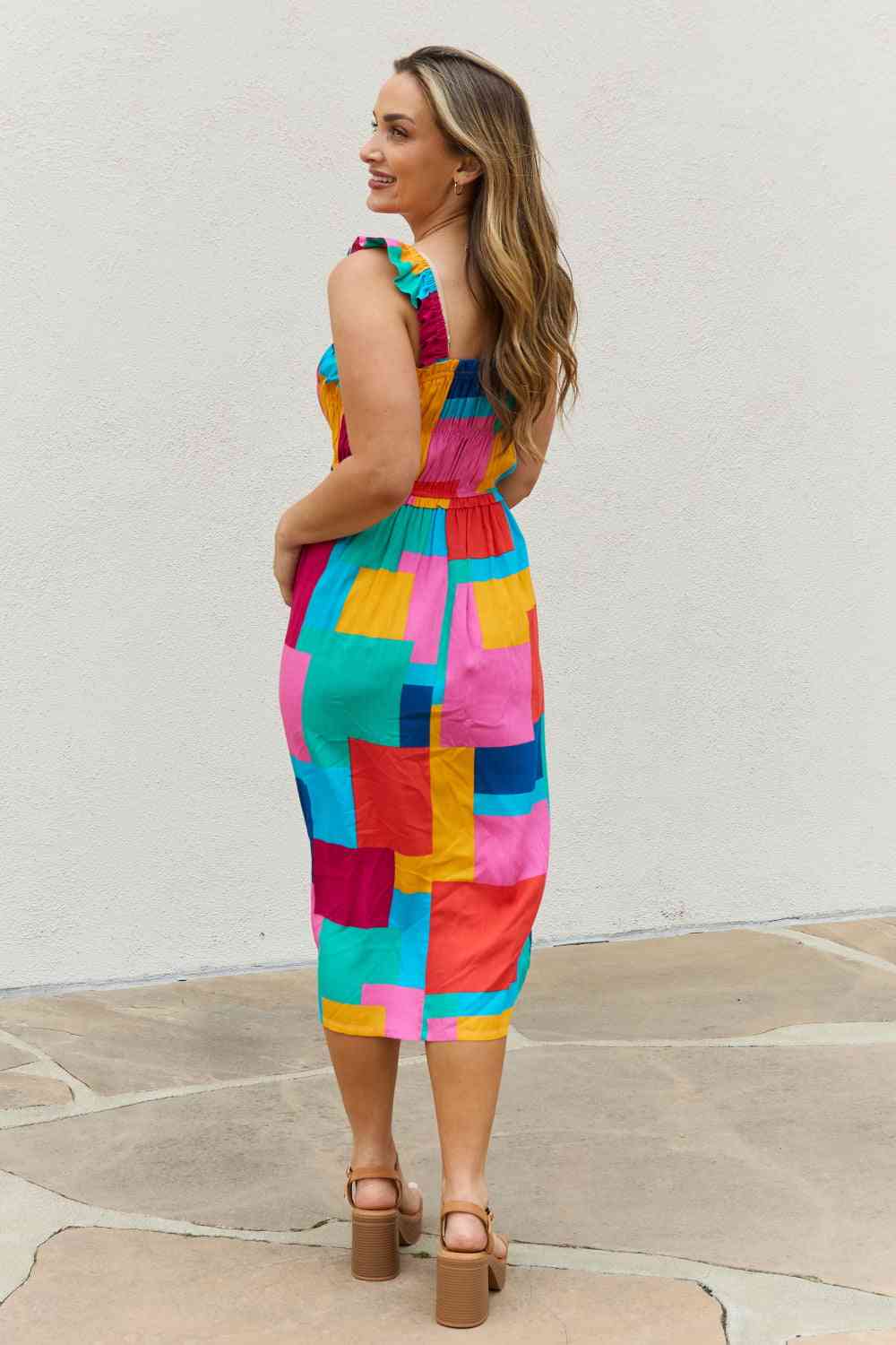 Multicolored Square Print Summer Dress - All Dresses - Dresses - 11 - 2024